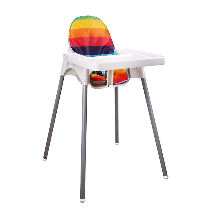 twoworld High Chair Cushion for Antilop Highchair, Baby High Chair Seat Cover Liner Mat Pad Cushion for Antilop High Chair Water Resistant (Rainbow Striped)
