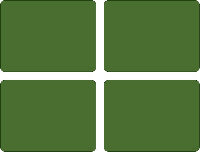 GASARÉ, Placemats Set of 4, Silicone Placemats, Table Mats, Non-Slip, Easy to Clean, Heat Resistant, Flexible, 20% Thicker, 16 x 12 inches x 1.1mm, Green