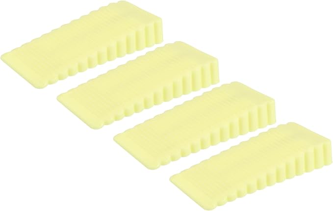 uxcell 4 Pcs Door Stoppers for Bottom of Door, 15mm/0.59 Inch Door Stops, Rubber Door Stopper Wedge Anti Slip, Window Stopper Door Stackable, Yellow