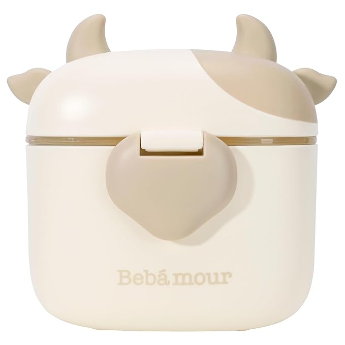 Bebamour Baby Formula Dispenser On The Go, Formula Container to Go, Formula Holder for Travel, Candy Fruit Snack Storage Container with Scoop and Leveller (Khaki)