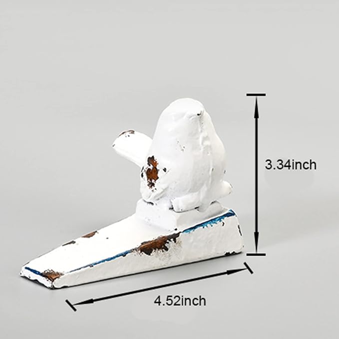 2 PCS Cast Iron Door Stop for Bottom of Door Cute Bird Decorative Door Stopper Wedge (Antique White)…………