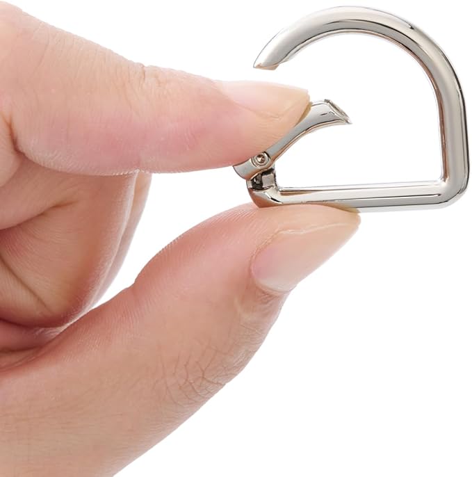 10pcs Metal D Ring Spring Key Hooks Keyring Clip for Keychain Buckle, Backpacks Handbag Purse Hardware, DIY Crafts