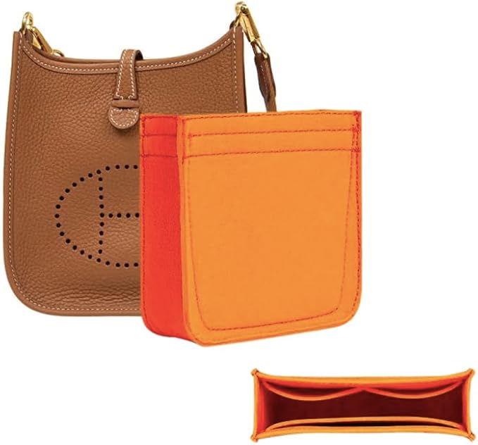 Purse Insert Organizer for Evelyne 16 Bags,Premium Purse Felt Insert (Orange, For Evelyne 16)