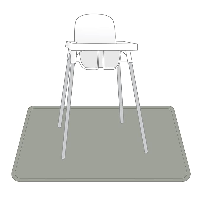 BapronBaby Minimalist Sage Splash Mat - Waterproof Catch-All for Under High Chairs, Floors, Tables, Playtime or Arts & Crafts - Machine Washable - 45" x 45”