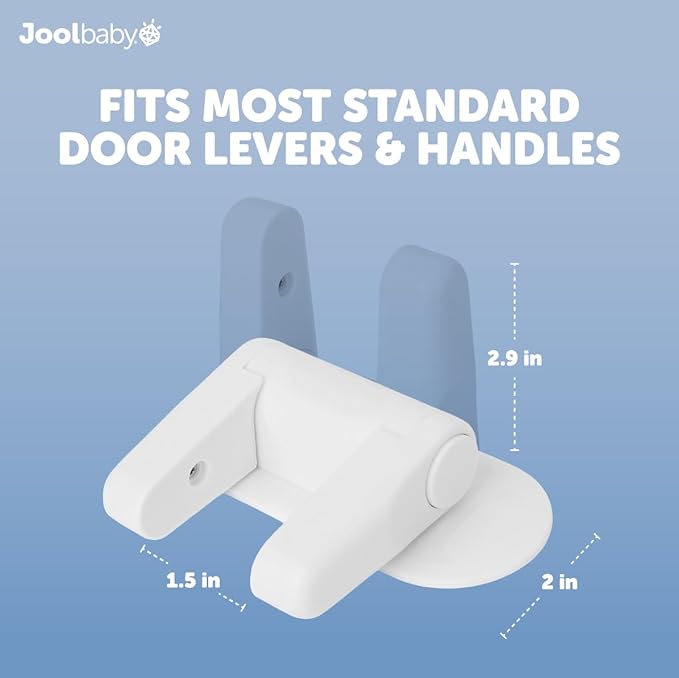 Jool Baby Door Lever Locks (4 Pack) Prevent Toddlers from Opening Door Handles - Easy One Hand Adult Access