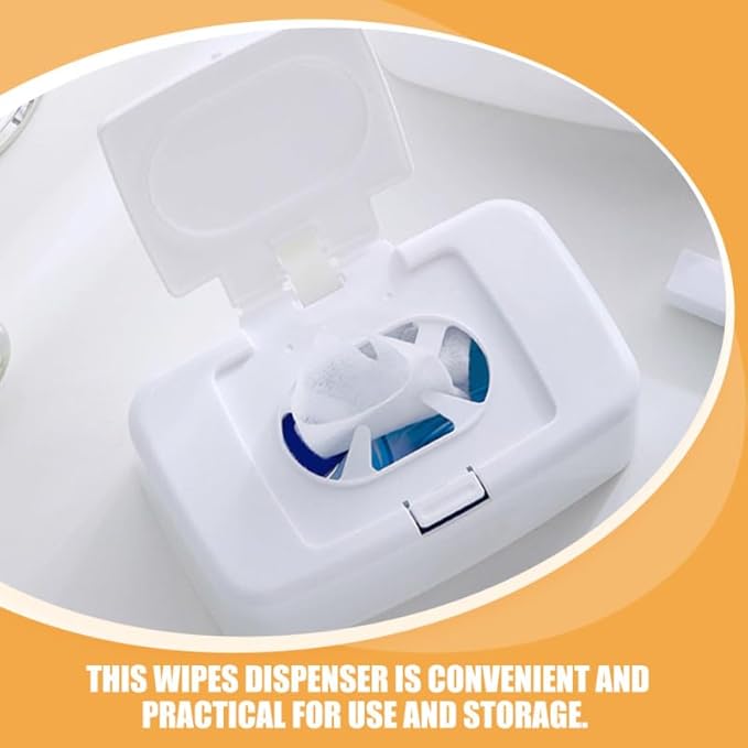 PRETYZOOM 6.7 Inch Plastic Wipe Storage Box Refillable Baby Wipes Holder with Lid for Nursery Bathroom Tissue Container Wet Tissue Case