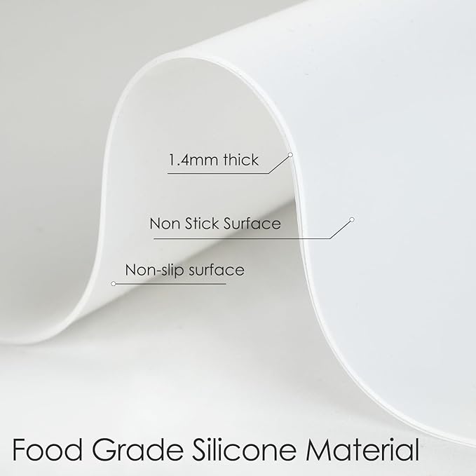 Extra Large Silicone Mat, Food-Grade Flexible Silicone Table Mats for Kids Non-Slip Placemat Waterproof Heat Insulation Countertop Protector Pastry Mat Silicone Pad, 31.5''x23.6'' Clear