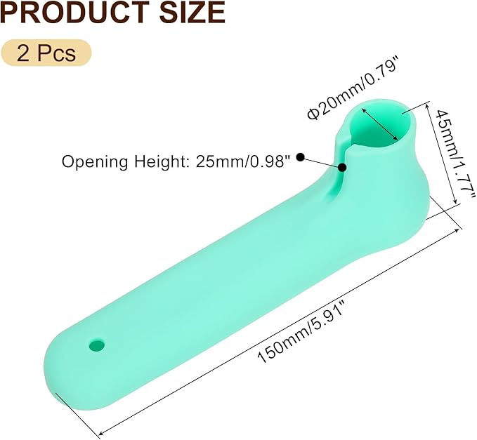 uxcell 2Pcs Silicone Door Handle Covers, Silicone Anti-Static Door Knob Cover Anti-Collision Door Handle Protector for Flat Door Handle Lever, Green