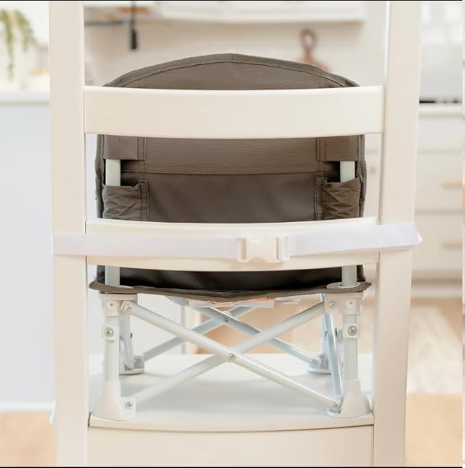Regalo My Chair 2-in-1 Baby High Chair & Portable Travel Booster Seat, High Chair for Babies & Toddlers, Booster Seat for Kitchen Chair, Oversized Tray with Cup Holder, Gray
