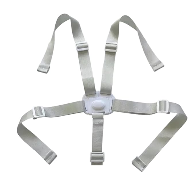 PandaEar High Chair Straps, Adjustable Baby Highchair 5 Point Harness Replacement, Universal Secure Toddler Booster Seat Belt for Infant Eating Chair Accessories (Grey)
