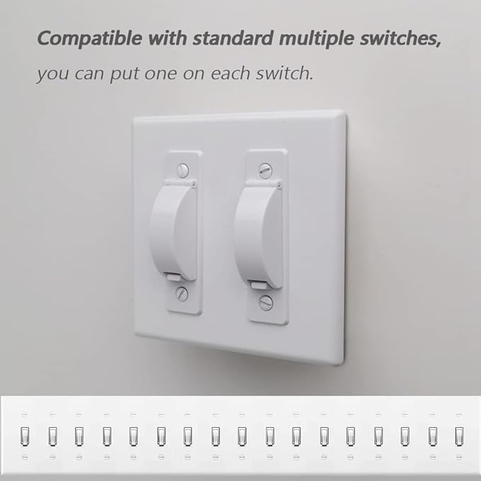 Wall Switch Guard, ILIVABLE Childproof Light Switch Plate Covers Protects Your Circuits from being Accidentally Turned On or Off by Children and Adults (White, 2 Pack)