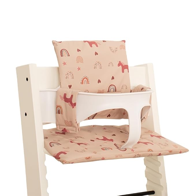 Baby Cushion Set Soft and Comfort High Chair Cushion for Infant, Toddler High Chair Accessories Easy to Clean and Install, DJ Pink