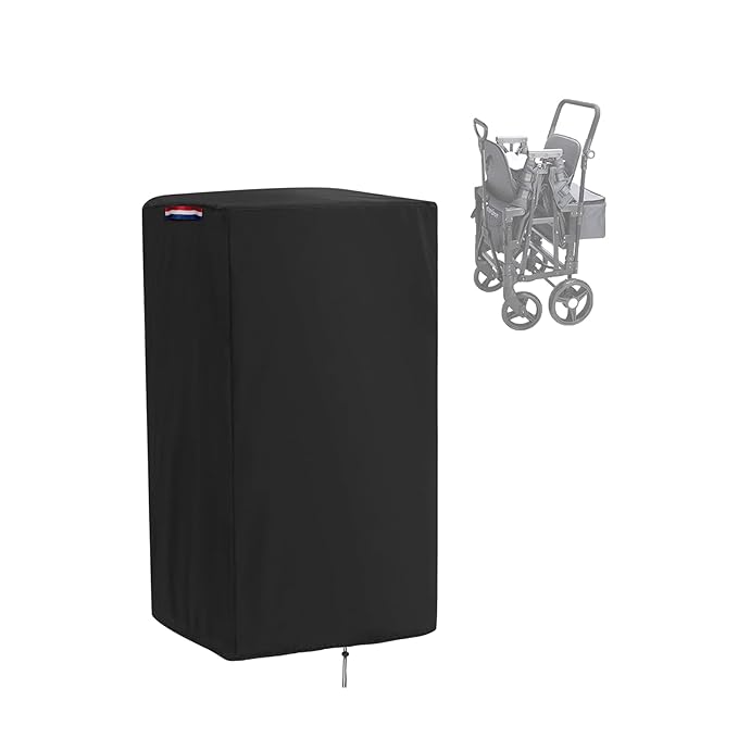 Fizentia Wagon Cover Compatible with Stroller for 2 Littles(Cover-Only),Waterproof 420D Strollers Covers for All-Terrain Wagons,Dustproof 2 seaters Wagon Cart Storage-18.1" L x 14.9" W x 37.4" H