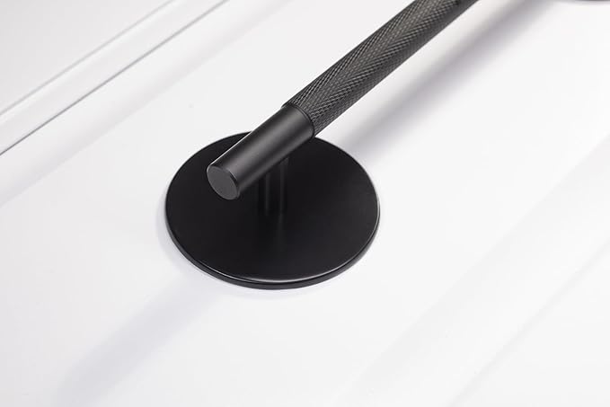 trust4care 4-Pack Matte Black Thick Backplate for Cabinet Knobs, 2-1/3" Round Rosette Plate for Bifold Closet Doors, Large Escutcheon Back Plates Washers Sheets for Door Pulls & Handles