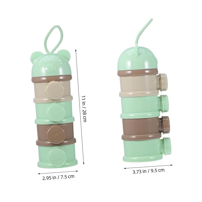 Box Storage Container Formula Mixer Blender Portable Powder Dispenser Formula Dispenser 4 Layers Milk Container Para Guardar Snack Container Travel Lait Boite Milk Powder Tool, Green