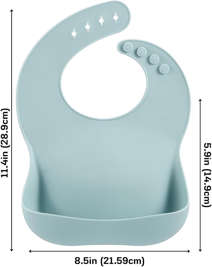 PandaEar Set of 3 Silicone Baby Bibs Waterproof, Soft, Unisex, 10-72 Months
