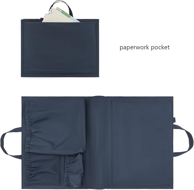 Lmbabter Removable Organizer Insert with Insulated Pocket,Updated Diaper Bag with 11 Total Pockets&Changing Pad, Handbag Tote Bag for Women Mommy Nurse (Blue)
