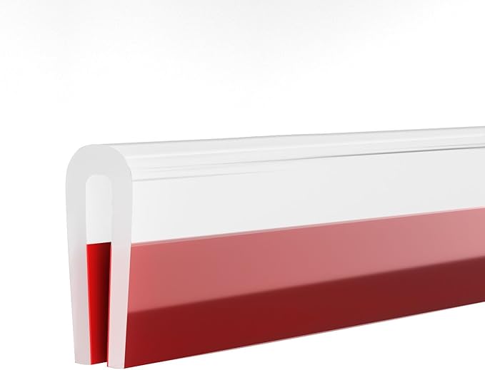 Silicone Edge Trim Self-Adhesive U Channel Silicone Edge Trim Edge Protector for Sheet Metal (Clear, Fit 1/16" - L 20')