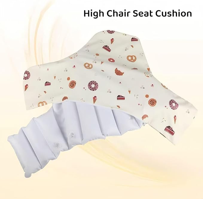High Chair Cushion with Cover Pad for IKEA Antilop Babies Toddlers Inflatable & Reversible Built-in Inflatable Cushion