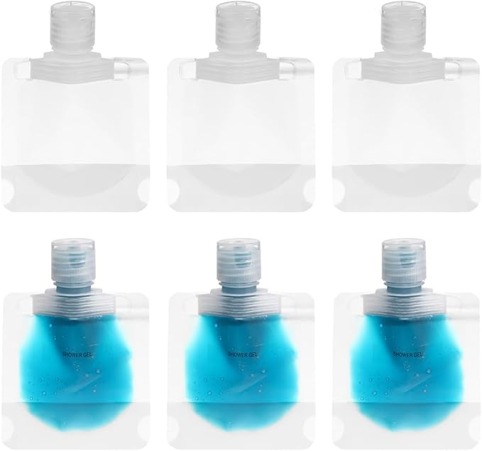 KALLORY Refillable Lotion Bags 15Pcs 30Ml Travel Pouches for Cosmetic Sub-Packing Squeezable Sample Containers for Essence Creams Moisturizers and Toiletries