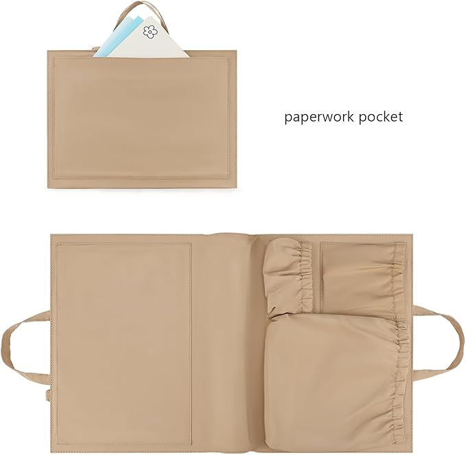 Lmbabter Removable Organizer Insert with Insulated Pocket,Updated Diaper Bag with 11 Total Pockets&Changing Pad, Handbag Tote Bag for Women Mommy Nurse (Brown)
