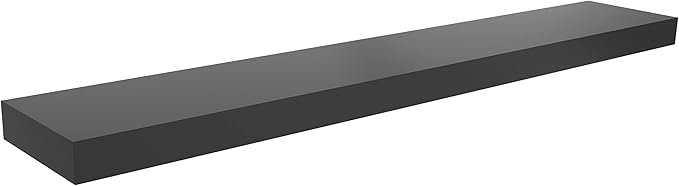 Ballucci Floating Shelf, 36" Wood Wall Shelf with Invisible Brackets for Bathroom, Living Room, Bedroom, Kitchen, Nursery, 6" Deep, Black