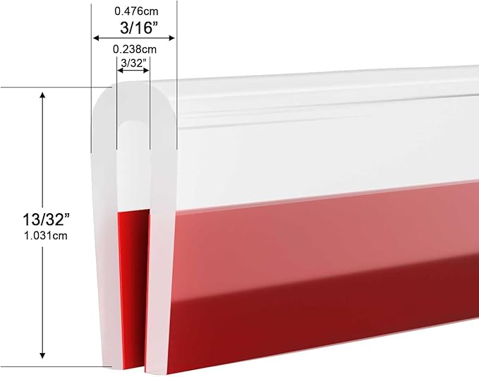 Silicone Edge Trim Self-Adhesive U Channel Silicone Edge Trim Edge Protector for Sheet Metal (Clear, Fit 3/32" - L 10')