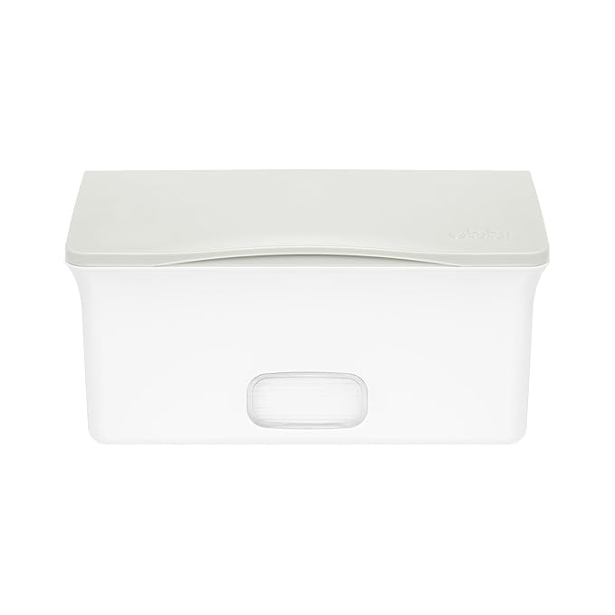 Ubbi Baby Wipes Dispenser with Weighted Plate and Secure Seal, Nursery and Baby Registry Essential to Keep Wipes Fresh, Oat