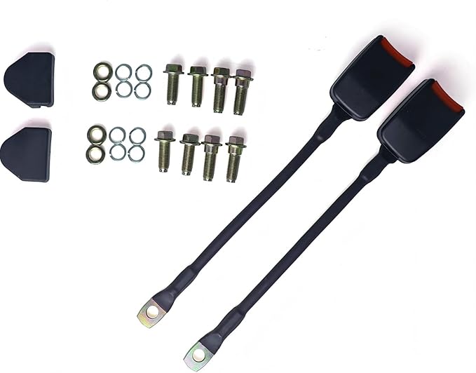 2 Pack 3 pt Pads Adjustable Retractable Straps Cover Universal Replacement Set for Golf Cart Go Kart,Club Golf Cart,Minivan Van,SUV,UTV, VR,Pickup,Truck for Modification Seatbelt Protective Covers Kit