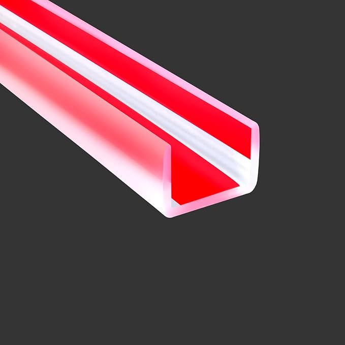 Clear Rubber Edge Trim, Self-Adhesive White Color Rubber Edge Trim, Big Size Edge Protector for Plywood, Glasses or Flexi-Glass, Silicone Rubber Material, Fit 1/2"(12mm), Deep U Channel Edge Guard