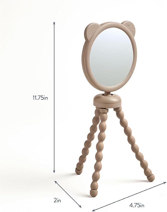 Itzy Ritzy Stroller Accessory - Features 360 Degree Swivel Design, Tilting & Flexible, Easy-Attach Wraparound Legs (Bear) - Stroller Mirror