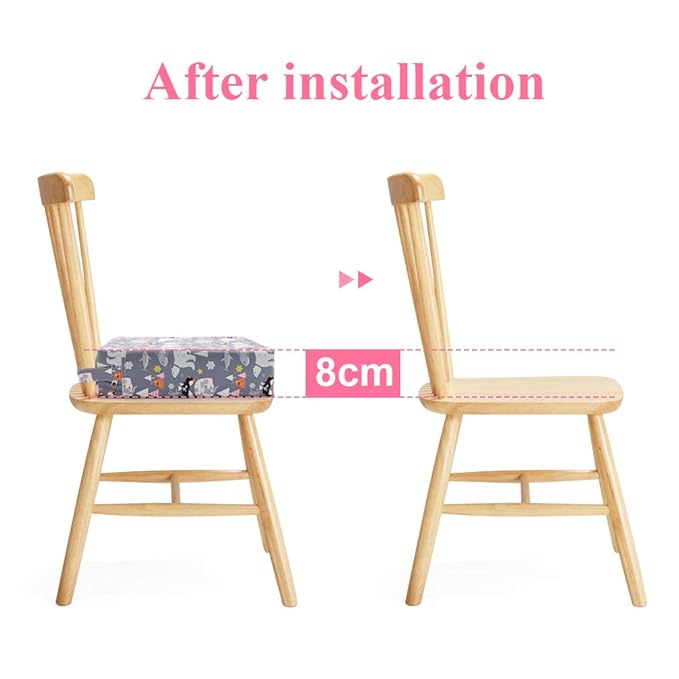 Toddler Booster Seat for Dining Table,Chair Increasing Cushion for Baby Kids,Portable Dismountable Adjustable Highchair Booster(Dark Grey)