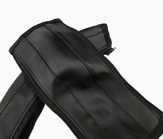 MINILUJIA Soft Smooth Leather Bumper Handlebar Sleeve Protect Case for Baby Stroller Dustproof Protect Cover with Zipper Close One Pair