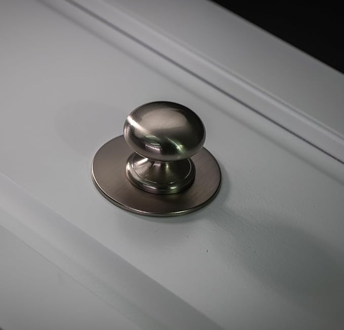 trust4care 8-Pack Thick Brushed Satin Nickel Backplate for Cabinet Knobs Pulls Handles, 2-1/3" Round Rosette Plate for Bifold Closet Doors, Large Escutcheon Back Plates Sheets