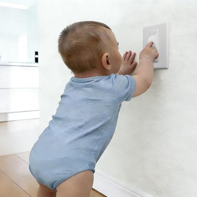 Wall Switch Guard, ILIVABLE Childproof Light Switch Plate Covers Protects Your Circuits from being Accidentally Turned On or Off by Children and Adults (White, 2 Pack)