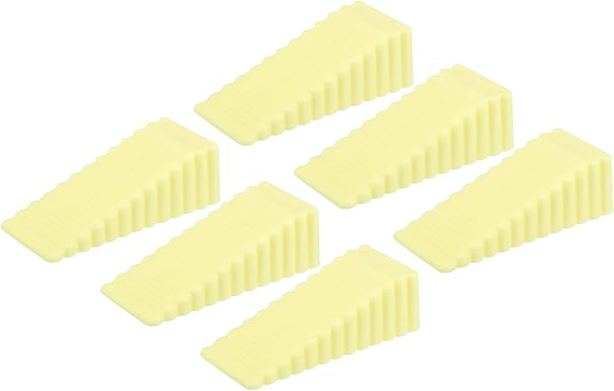 uxcell 6 Pcs Door Stoppers for Bottom of Door, 28mm/1.10 Inch Door Stops, Rubber Door Stopper Wedge Anti Slip, Window Stopper Door Stackable, Yellow