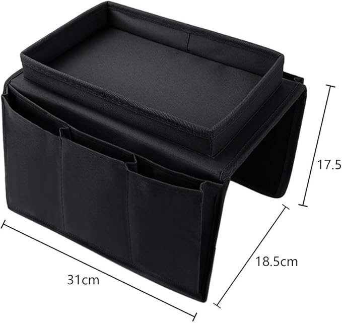 Couch Sofa Armrest Organiser Arm Chair Caddy Bedside Storage Pocket with 8 Pockets TV Remote Holder Bed Storage Pocket Bag for Cellphone Tablet Notepad Book Magazines DVD Glasses