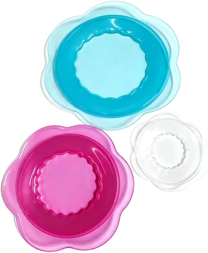 LITAITAI 3PCS Set,Silicone Stretch Lids for Food Storage,Reusable Elastic Bowl Covers for Cups,Cans,Jars, Round & Rectangle Containers,Food Grade, Microwave Safe,Heat-Resistant