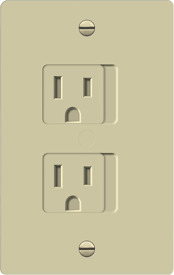 ENERLITES Child Proof Outlet Cover, Self-Closing, Fits Both Duplex and Decorator Outlet, Safety Design, Tamper-Resistant Socket Plug for Receptacle, Size 4.75" x 3.9", 8800-TR, Glossy Ivory