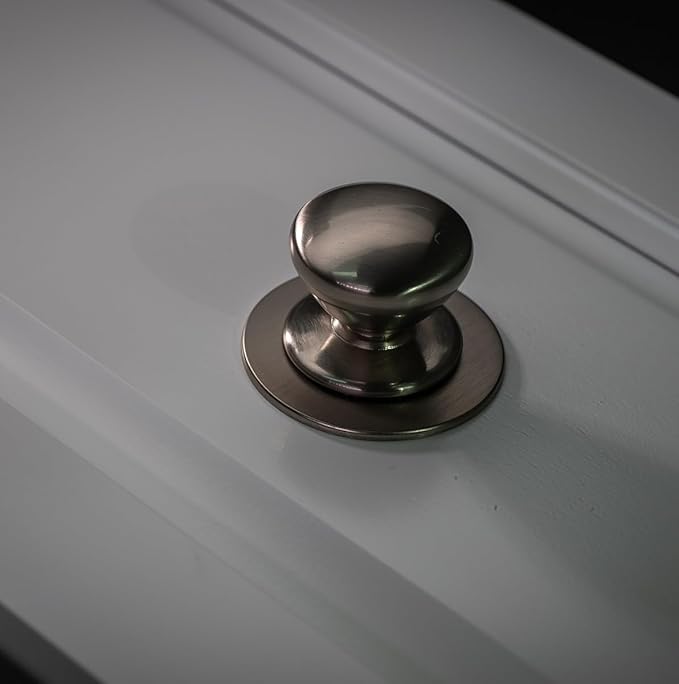 trust4care 4-Pack Thick Brushed Satin Nickel Backplate for Cabinet Knobs, 2-1/3" Round Rosette Plate Sheet for Bifold Closet Doors, Large Escutcheon Back Plates for Doorknobs & Pulls, Handles