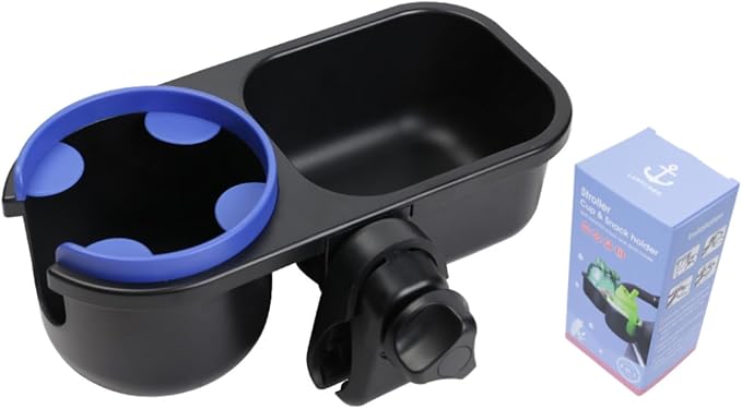 LUFFCABO Universal Snack Tray for Stroller with Stroller Cup Holder, Universal Stroller Snack Tray with Cup Holder, Stroller Tray Attachment and Stroller Accessories