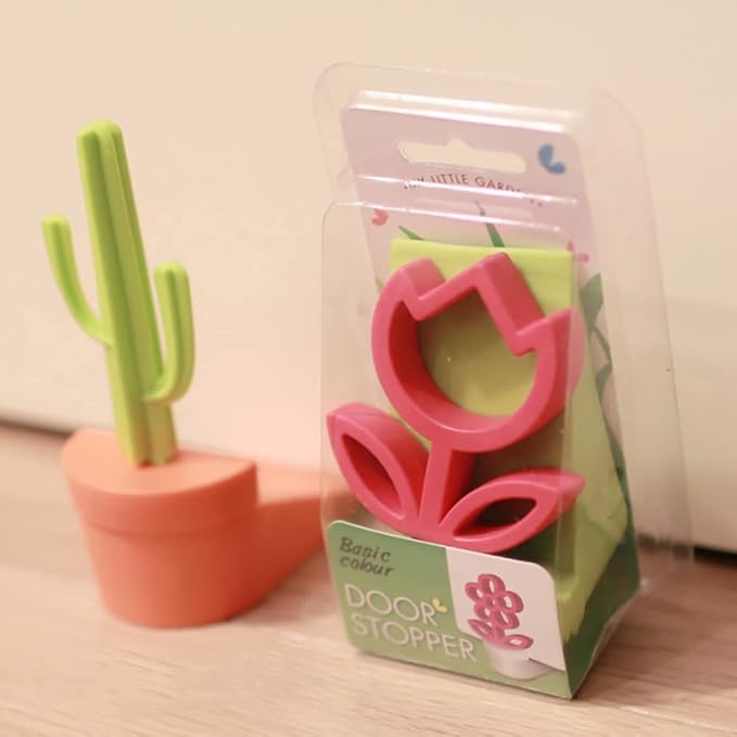 WAYUTO Cute Door Stopper Catus Decorative Silicone Door Stop Novelty Funny Door Stops Rubber Door Stop Wedge for Home Office Bedroom Doorstop Cute Gifts for Women Girls