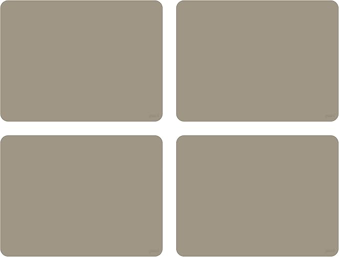 GASARÉ, Placemats Set of 4, Silicone Placemats, Table Mats, Non-Slip, Easy to Clean, Heat Resistant, Flexible, 20% Thicker, 16 x 12 inches x 1.1mm, Taupe