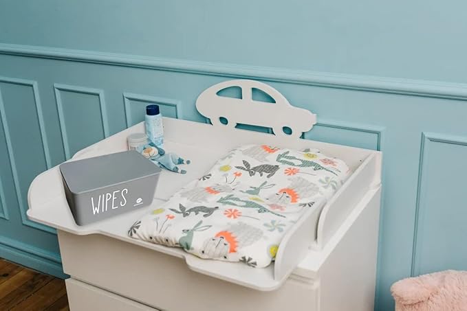 Moorfowl Baby Wipe Dispenser for Bathroom, Upgarde Design(8.2L x 4.9W x 3.9H inches), Minimalist Wipes Holder Container Flushable (Grey-New)