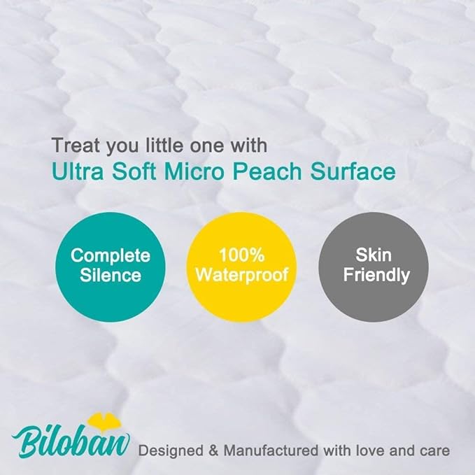 Playard Mattress Cover -for Square Play Yard, Perfect for New Room2 / TotBloc Portable Playard, Waterproof, Ultra Soft, Fitted Playpen Mattress Cover, White