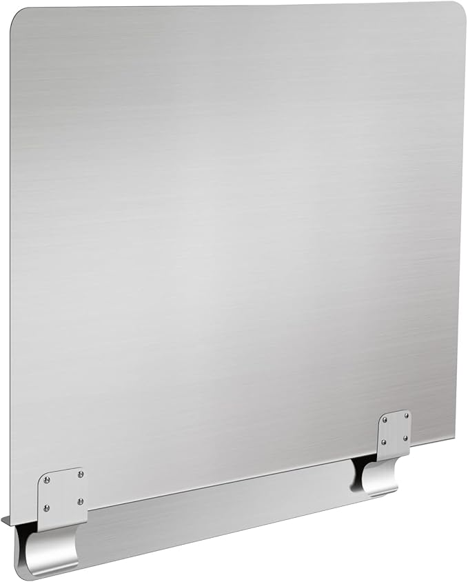Stainless Steel Commercial Deep Fryer Splash Guard 20-1/2" W X 18" H Side Splash Universal fit clips stop oil from splattering, Pack of 1