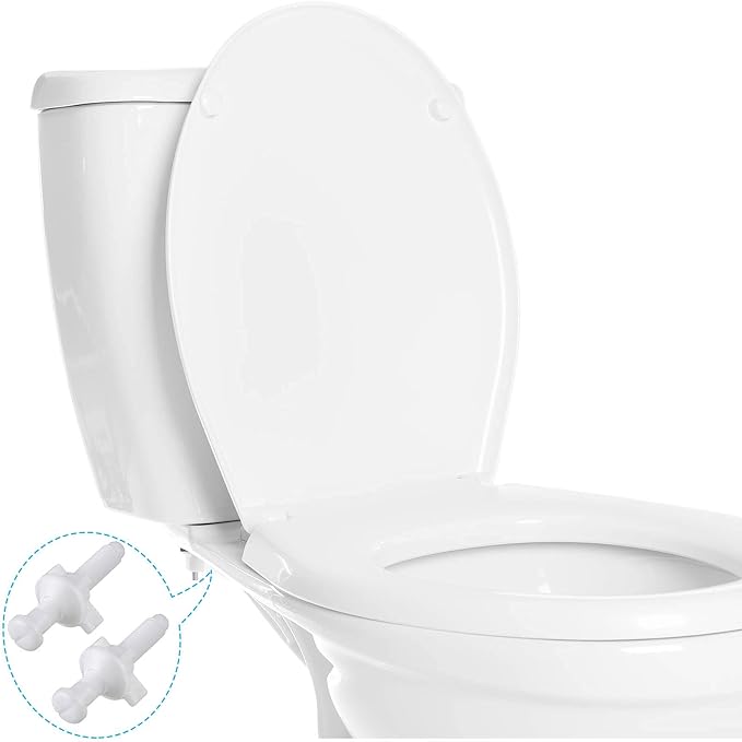 Jetec 8 Pieces Toilet Seat Screws Replacement Kit Plastic Bolts with Plastic Nuts and Washers Parts Kit for Fixing The Top Toilet Seat, White