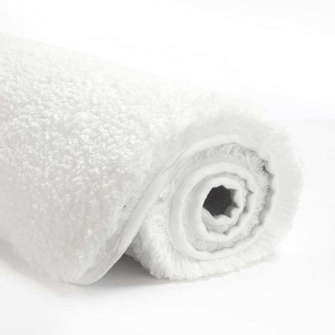 Suchtale Extra Soft and Absorbent Shaggy Bath Mat (24 x 60, White) Machine Washable Microfiber Bath Mat for Bathroom, Non Slip Luxury Floor Mat