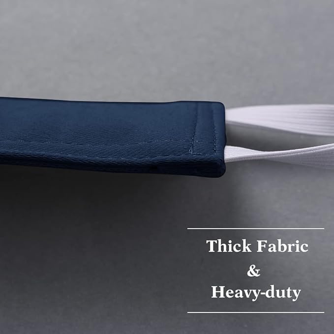 PONY DANCE Baby Door Latch Cover Closer - Nursery Door Silencer with Strong Elastic Straps, Thick Solid Cushion for Noise Reduction, Prevents Slamming, 3 Pieces, 4W x 2L Inches, Navy Blue