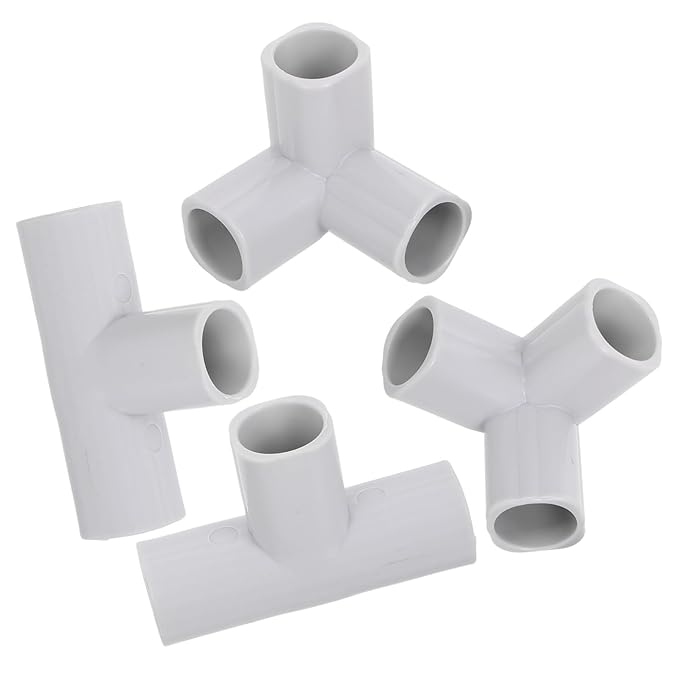 Hemoton 4Pcs Baby Playpen Accessories, T-Shaped and 3-Way Connectors for Baby Play Yard, Light Grey Plastic Replacement Parts, 3.34 X 2.16 X 1.02 Inch